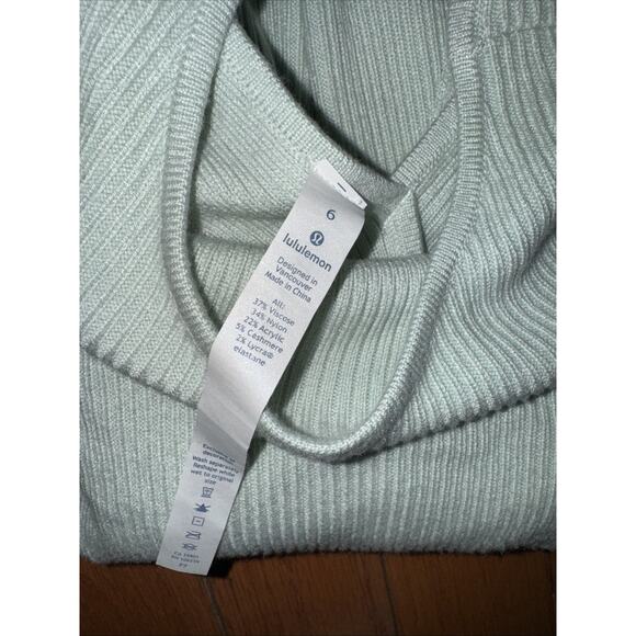 Lululemon Wrap It Back Sweater Sea Breeze Size 6 Cashlu Long Sleeve Mint Green - Picture 7 of 7